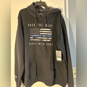Back the blue women’s hoodie NWT 1X
